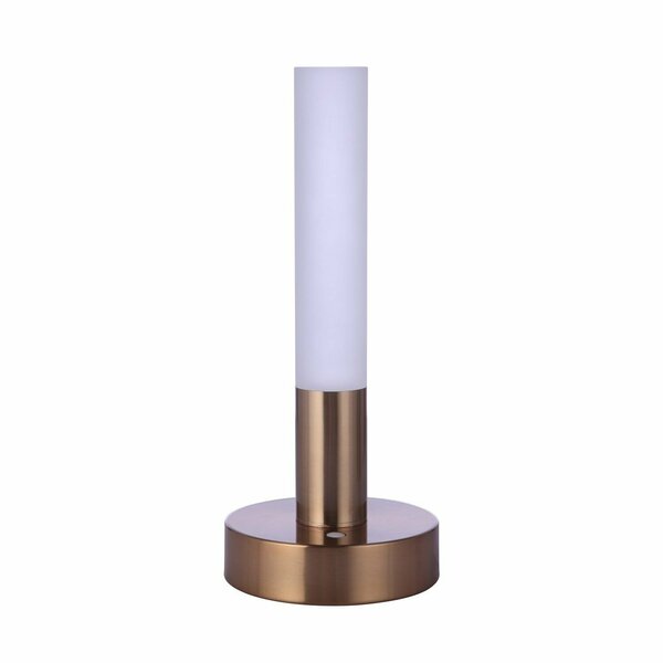 Craftmade Indoor Rechargeable Dimmable LED Cylinder Portable Lamp in satin Brass 86283R-LED